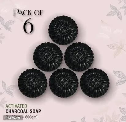 100% Natural Activated Charcoal Bath Soap  For Deep Cleaning And Anti-Pollution Effectnbsp;nbsp;Pack Of 3Essentials Ayurvedic Activated Charcoal Soap With Alovera Extracts For Deep Cleanse Pack Of 6