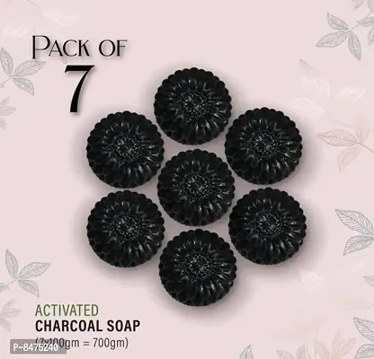 100% Natural Activated Charcoal Bath Soap  For Deep Cleaning And Anti-Pollution Effectnbsp;nbsp;Pack Of 3Essentials Ayurvedic Activated Charcoal Soap With Alovera Extracts For Deep Cleanse Pack Of 7