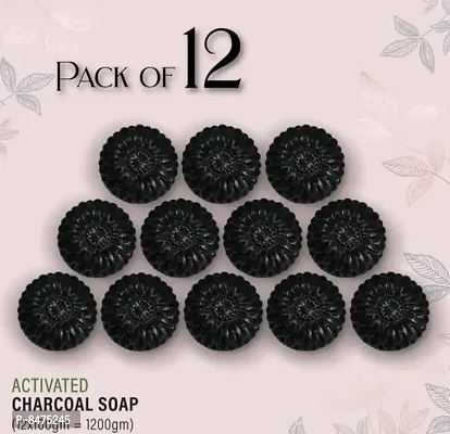 100% Natural Activated Charcoal Bath Soap  For Deep Cleaning And Anti-Pollution Effectnbsp;nbsp;Pack Of 3Essentials Ayurvedic Activated Charcoal Soap With Alovera Extracts For Deep Cleanse Pack Of 12