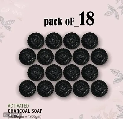 100% Natural Activated Charcoal Bath Soap  For Deep Cleaning And Anti-Pollution Effectnbsp;nbsp;Pack Of 3Essentials Ayurvedic Activated Charcoal Soap With Alovera Extracts For Deep Cleanse Pack Of 18-thumb0