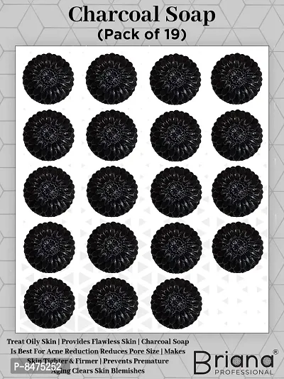 100% Natural Activated Charcoal Bath Soap  For Deep Cleaning And Anti-Pollution Effectnbsp;nbsp;Pack Of 3Essentials Ayurvedic Activated Charcoal Soap With Alovera Extracts For Deep Cleanse Pack Of 19-thumb0
