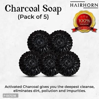 Activated Charcoal Soap For Women Skin Whitening , Pimples, Blackheads , Acne, Natural Detox Face And Body Soap Pack Of 5-thumb0