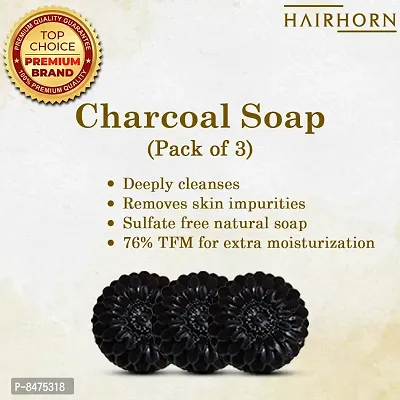 Charcoal Soap For Deep Pore Cleansing And Flawless Skin Pack Of 3