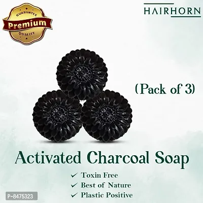 Chemical Free Charcoal Soap | Handmade Soap | Gmp Certified Pack Of 3-thumb0