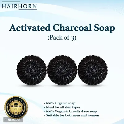 Charcoal And Lemongrass Anti Pollution Deep Cleanse Soap Bar | Artisanal, Luxurious With 100% Natural Extracts Pack Of 3-thumb0