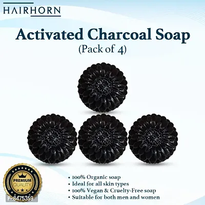 Charcoal And Lemongrass Anti Pollution Deep Cleanse Soap Bar | Artisanal, Luxurious With 100% Natural Extracts Pack Of 4