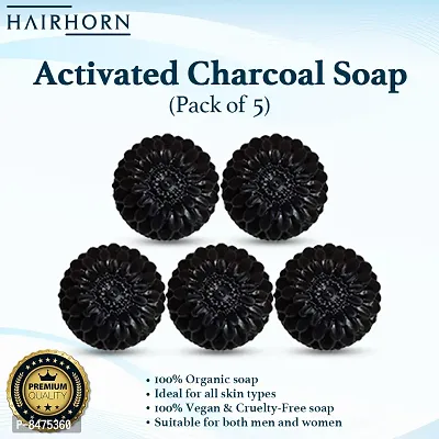 Charcoal And Lemongrass Anti Pollution Deep Cleanse Soap Bar | Artisanal, Luxurious With 100% Natural Extracts Pack Of 5-thumb0