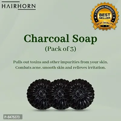 Luxury Activated Charcoal Handmade Soap For Sulphate And Paraben Free Pack Of 3