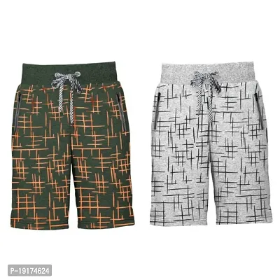 Fancy Cotton Blend Shorts For Men Pack Of 2-thumb0