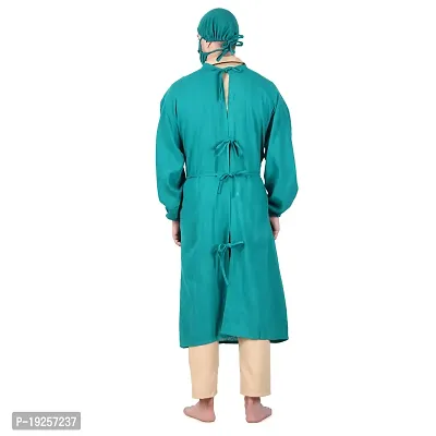 Epicure wears Unisex Male / Female Surgeon Gown/Surgical Gown/OT Gown/OT Dress with Mask and Cap - Ideal for Doctors, Dentists and Healthcare Professionals Green-thumb2