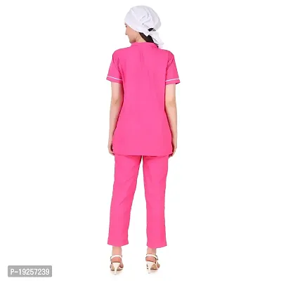 Epicure wears Uniforms Unisex Women's | Men Poly Cotton Scrub Suit - Ideal for Doctors, Dentists and Healthcare Professionals  (Dark Pink_Small)-thumb2