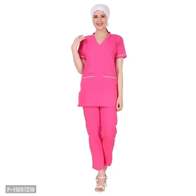 Epicure wears Uniforms Unisex Women's | Men Poly Cotton Scrub Suit - Ideal for Doctors, Dentists and Healthcare Professionals  (Dark Pink_Small)