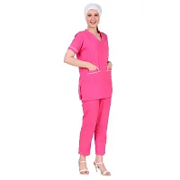 Epicure wears Uniforms Unisex Women's | Men Poly Cotton Scrub Suit - Ideal for Doctors, Dentists and Healthcare Professionals  (Dark Pink_Small)-thumb4