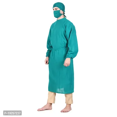 Epicure wears Unisex Male / Female Surgeon Gown/Surgical Gown/OT Gown/OT Dress with Mask and Cap - Ideal for Doctors, Dentists and Healthcare Professionals Green-thumb4