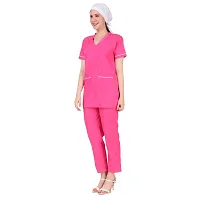 Epicure wears Uniforms Unisex Women's | Men Poly Cotton Scrub Suit - Ideal for Doctors, Dentists and Healthcare Professionals  (Dark Pink_Small)-thumb3