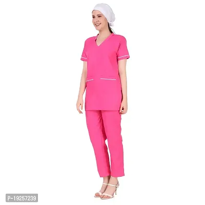 Epicure wears Uniforms Unisex Women's | Men Poly Cotton Scrub Suit - Ideal for Doctors, Dentists and Healthcare Professionals  (Dark Pink_Small)-thumb4