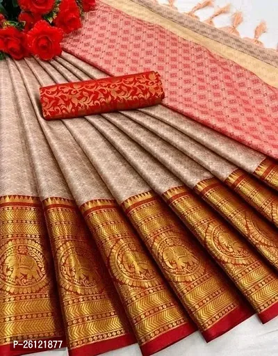 Beautiful Multicoloured Cotton Silk Saree with Blouse Piece