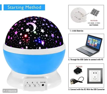 Star Master Rotating 360 Degree Moon Night Light Lamp Projector with Colors and USB Cable-thumb2