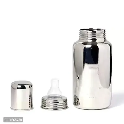 Medigo Stainless Steel Baby Milk and Water Feeding Bottle with Silicon Nipple-thumb2