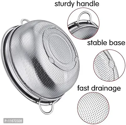 Medigo? Pack of 1 Kitchen Fruit Vegetable Rice Washing Baskets Strainer Drainer with Handle-thumb5