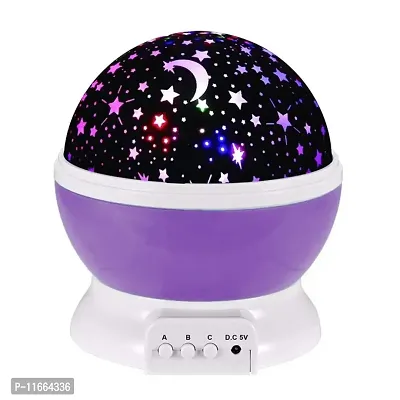 Star Master Rotating 360 Degree Moon Night Light Lamp Projector with Colors and USB Cable-thumb0