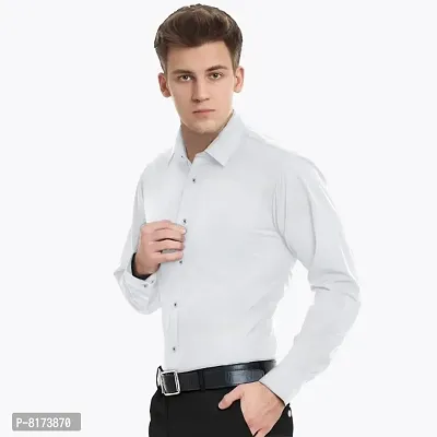 White Classic Cotton Solid Mens Formal Shirts