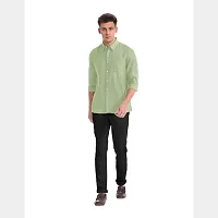 Green Classic Cotton Solid Mens Formal Shirts-thumb1