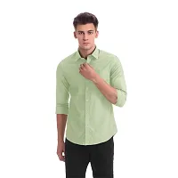 Green Classic Cotton Solid Mens Formal Shirts-thumb3
