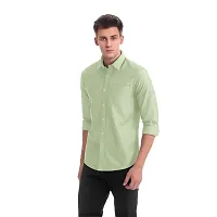 Green Classic Cotton Solid Mens Formal Shirts-thumb2