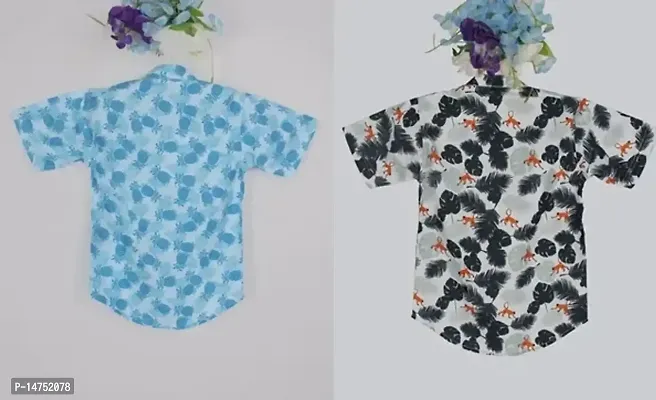 Elegant Cotton Printed Shirts For Boys- Pack Of 2-thumb2