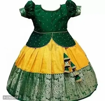 Elegant Cotton Self Pattern Lehenga Choli Set For Girls-thumb0