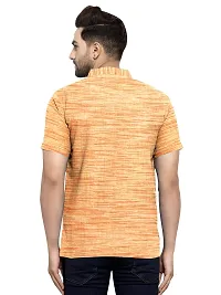 Elegant Khadi Cotton Self Pattern Short Sleeves Short Kurta For Men-thumb1