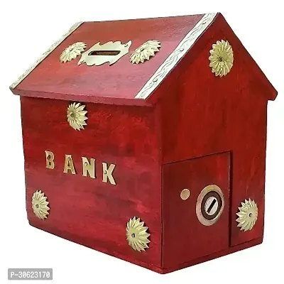 Center Wooden Hut Money Saver/Coin Box/Piggy Bank Antique