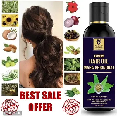 Enjave Adivasi Hair Growth and MAHA Bhringraj Hair Oil For Hair Fall Control  Hair Growth Bhringraj oil,Maha Bhringraj oil and shampoo combo|adivasi hair oil|50ml Pack Of 1-thumb0