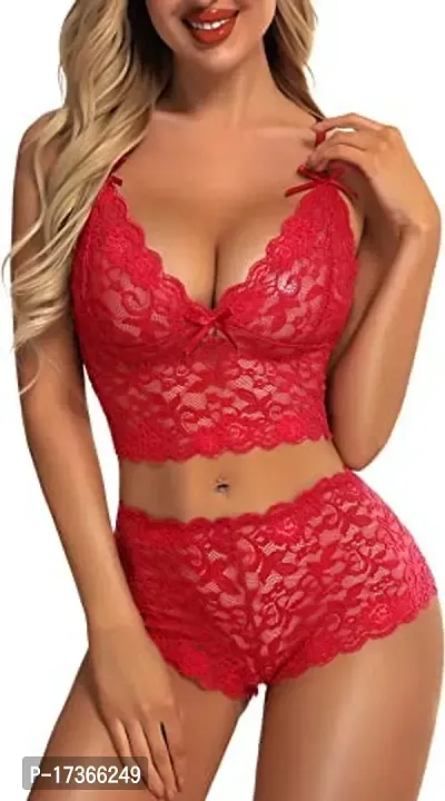 Babydoll Nighty For Honeymoon Non-Padded Bra And Panty Nightwear Super Soft Net Babydolllingerie Set Sleepwear Naughtydress-thumb0