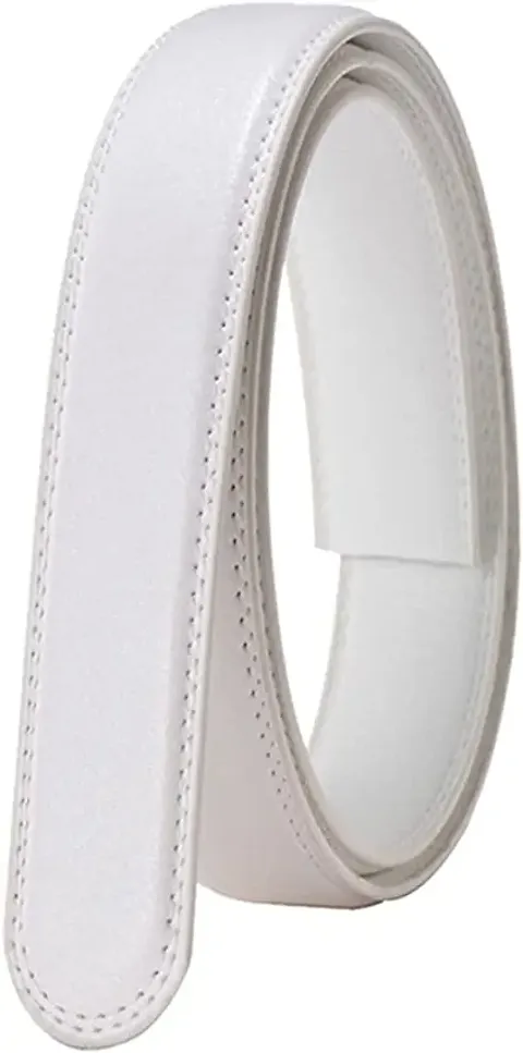 Elegant White Synthetic Leather Solid Belts For Men