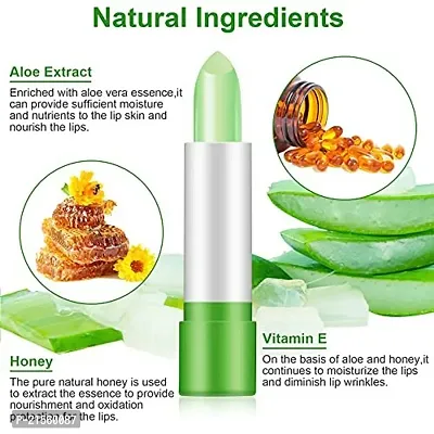 Aloe Vera Color Changing Lipstick, Long Lasting Lip Care Nutritious Plumper Lip Balm Moisturizer Magic Temperature Color Change Lip Gloss Matte Makeup 3 PCS-thumb3