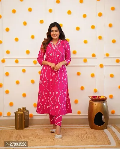 Stylish Pink Rayon Kurta With Pant Set For Women-thumb0