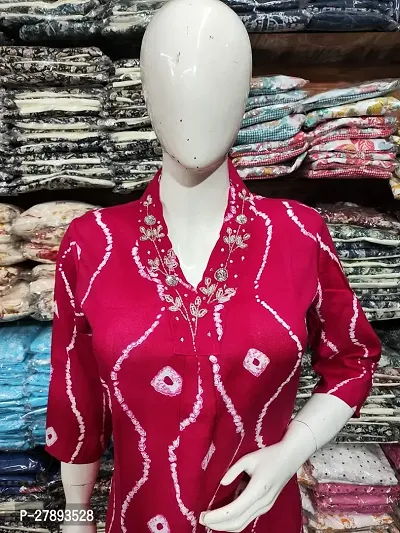 Stylish Pink Rayon Kurta With Pant Set For Women-thumb3