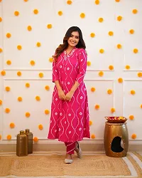 Stylish Pink Rayon Kurta With Pant Set For Women-thumb1