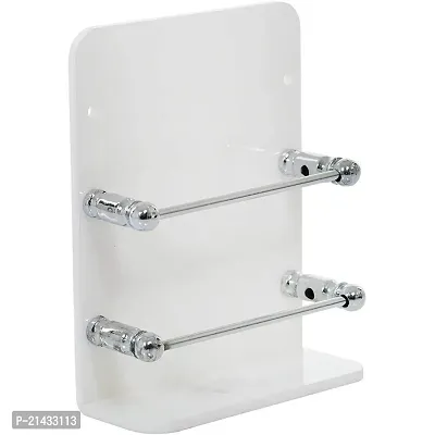 RATED CART Acrylic Mobile Charging Wall Stand Mobile Holder,Tv, Ac Remote Stand, Mobile Holder (Number of Shelves - 1, White)-thumb0