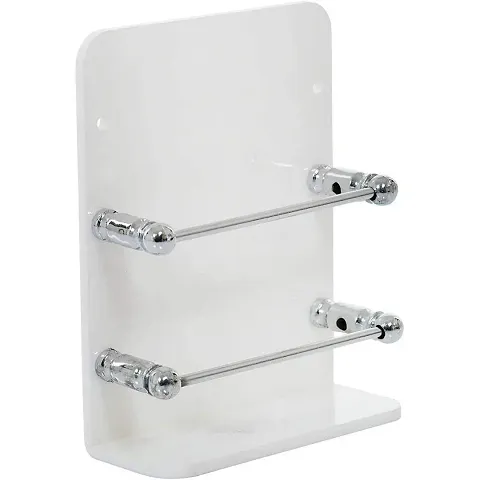 RATED CART Acrylic Mobile Charging Wall Stand Mobile Holder,Tv, Ac Remote Stand, Mobile Holder (Number of Shelves - 1, White)