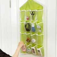 RATED CART 16 Pockets Clear Hanging Bag for Socks Bra Underwear Cupboard Rack Hanger Storage Organiser-thumb1