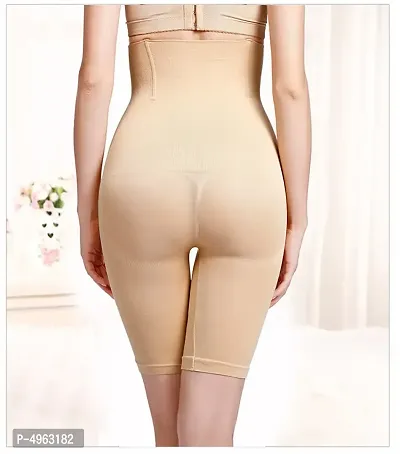 Elegant Beige Cotton Blend Solid Tummy And Thigh Shaper For Women-thumb2
