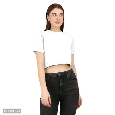 HANUMANT IMPEX Plain Lycra Fabric Casual Wear Crop Top for Women-thumb5