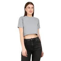 HANUMANT IMPEX Plain Lycra Fabric Casual Wear Crop Top for Women-thumb1