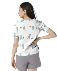 HANUMANT IMPEX Women's Printed Designer Casual Wear Women T-Shirt-thumb1