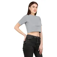 HANUMANT IMPEX Plain Lycra Fabric Casual Wear Crop Top for Women-thumb2