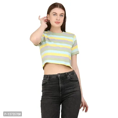 HANUMANT IMPEX New Printed Crop Top for Women-thumb1