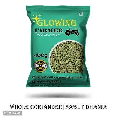 GLOWING FARMER 400g Premium Whole Coriander Seeds| Sabut Dhania / Dhaniya-thumb0